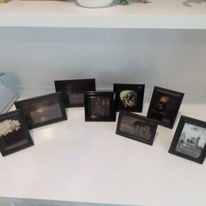 Set of 8 Skull/Gothic/Candle Halloween Framed Pictures